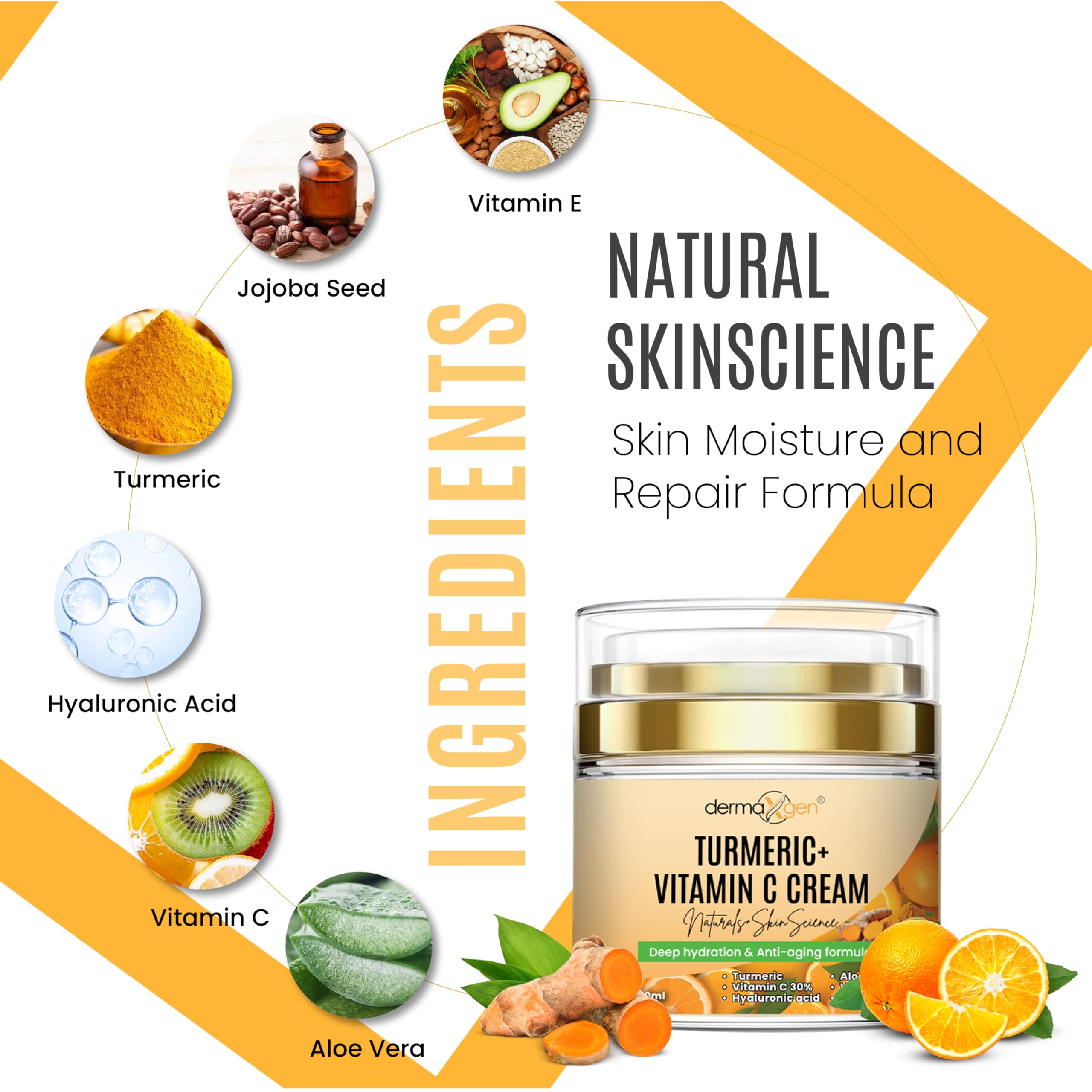 Amazon.com: Turmeric Face Cream + 30% Vitamin C Glow Boosting